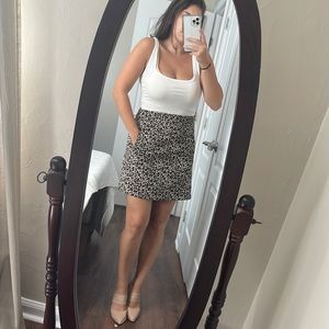LOFT Animal Print Mini Skirt